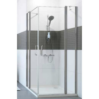 Kabina wejście narożne Huppe Classics 80x80 cm, wys. 190 cm, srebrny mat, szkło przeźroczyste z Anti Plaque - sanitbuy.pl