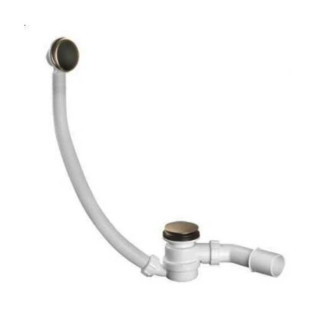 Zestaw odpływowo-przelewowy dla wanien i głębokich brodzików McAlpine, kilk-klak, antyczny brąz