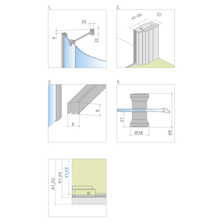 Półokrągła kabina prysznicowa Radaway Torrenta PDJ, 80x80cm, lewa, szkło przejrzyste, profil chrom