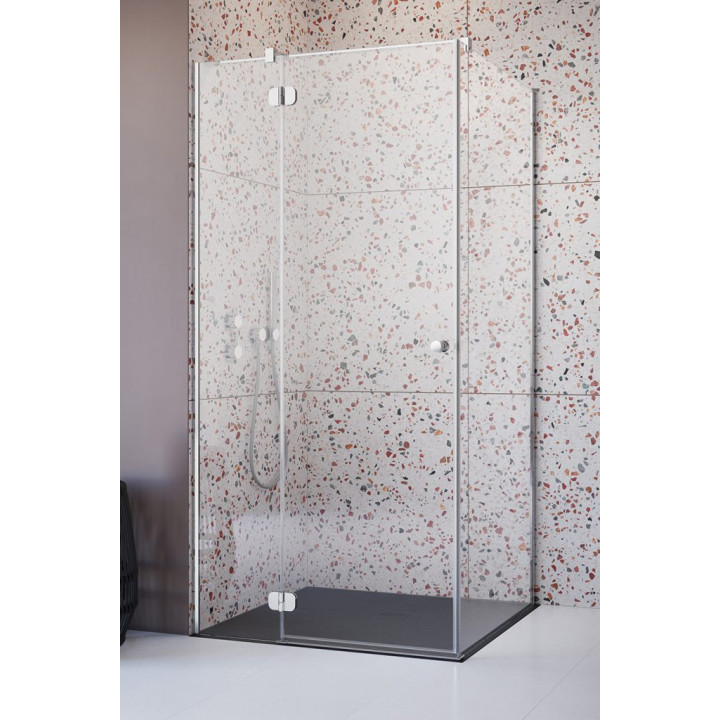 Półokrągła kabina prysznicowa Radaway Torrenta PDJ, 80x80cm, lewa, szkło przejrzyste, profil chrom