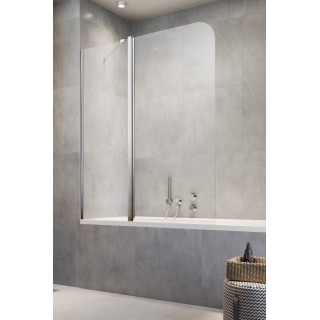 Parawan nawannowy Radaway Nes 8 Black PND II 140, lewy, szkło przejrzyste, 140x150cm, profil czarny