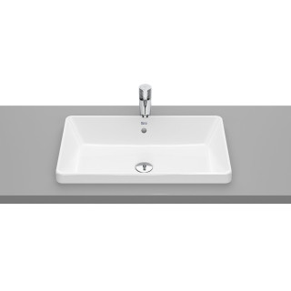 Umywalka wpuszczana w blat Roca Gap Square, 39x37cm, prostokątna, przelew, biała