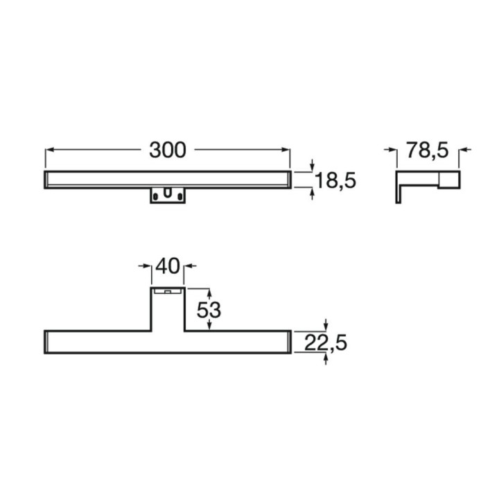 Oświetlenie LED do szafek z lustrem Roca Starlight, 30cm, chrom
