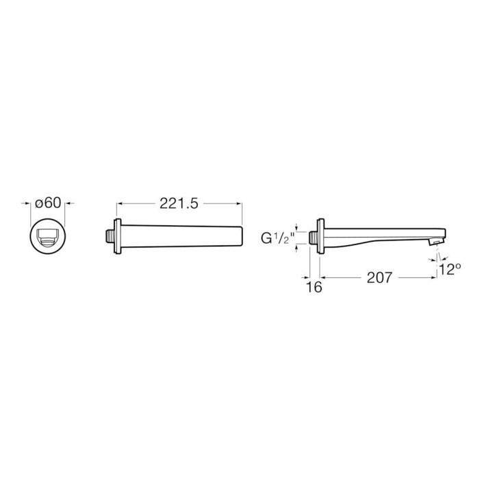 Wylewka wannowa Roca Naia Rose Gold, ścienna, 207mm, rose gold