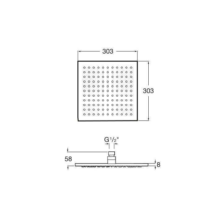 Głowica prysznicowa Roca Rainsesne ExtraSlim, okrągła, 300mm, mosiężna, czarna