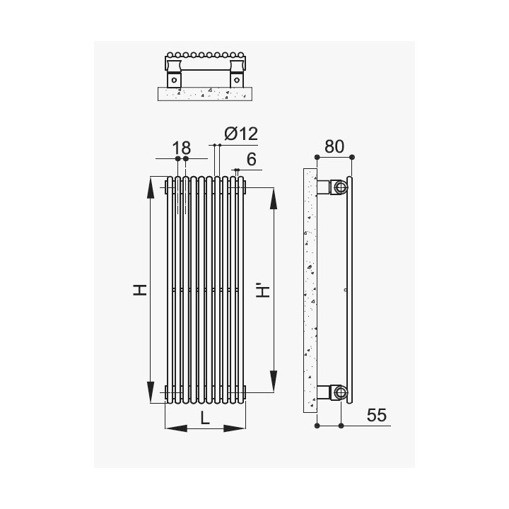 Grzejnik Irsap Sax 2 Pionowy 150x24 cm - biały- sanitbuy.pl