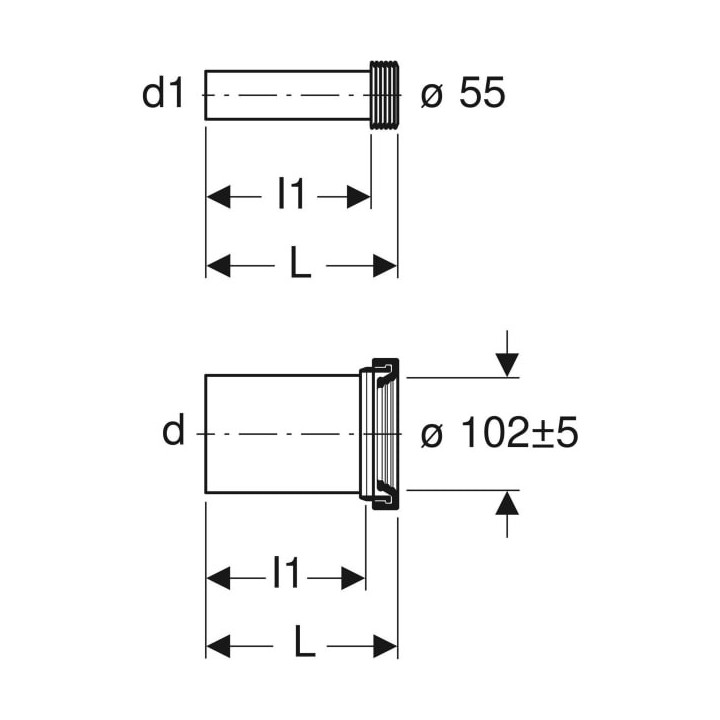 Zestaw przyłączeniowy Geberit, do miski wiszącej, 18,5cm