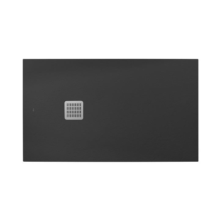 Brodzik kwadratowy Roca Terran, 100x100cm, kompozytowy, Stonex, z syfonem, szary łupek