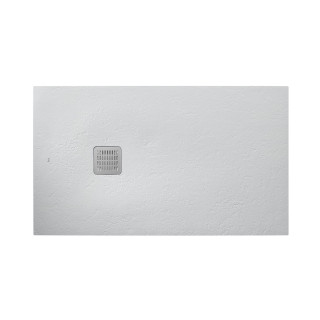 Brodzik kwadratowy Roca Terran, 100x100cm, kompozytowy, Stonex, z syfonem, szary łupek