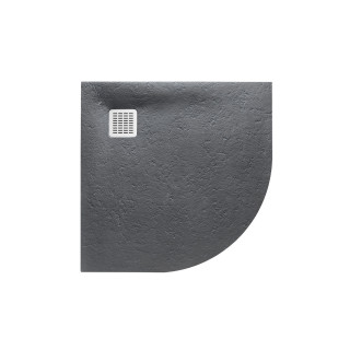 Brodzik prostokątny Roca Terran, 100x70cm, kompozytowy, Stonex, z syfonem, szary łupek