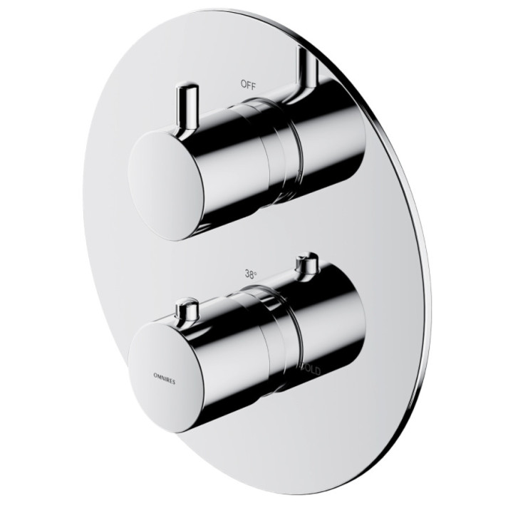 Termostatyczna bateria prysznicowo-wannowa Omnires Y, podtynkowa, element natynkowy, chrom