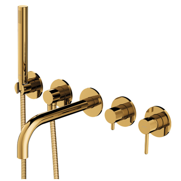 Bateria 3-wyjściowa GoClick, Omnires GC podtynkowa, prysznic 1-funkcyjny - chrom