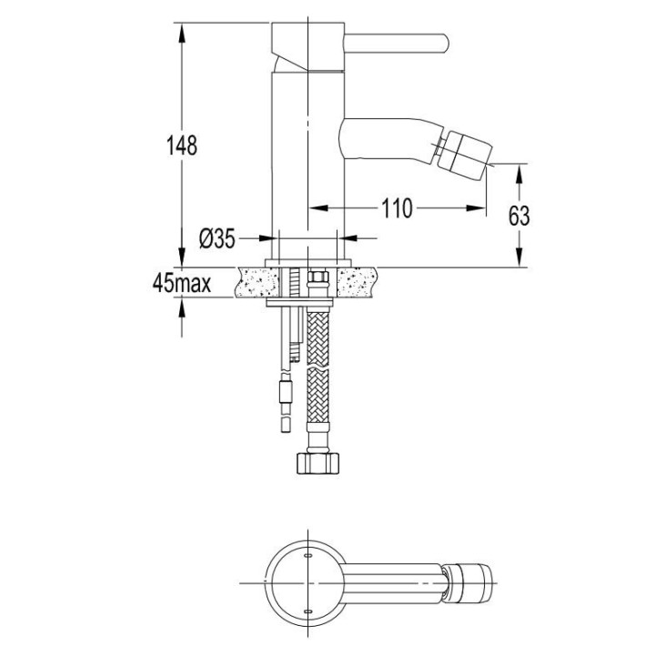 Bateria bidetowa Omnires Y wysokość 14,5cm chrom- sanitbuy.pl