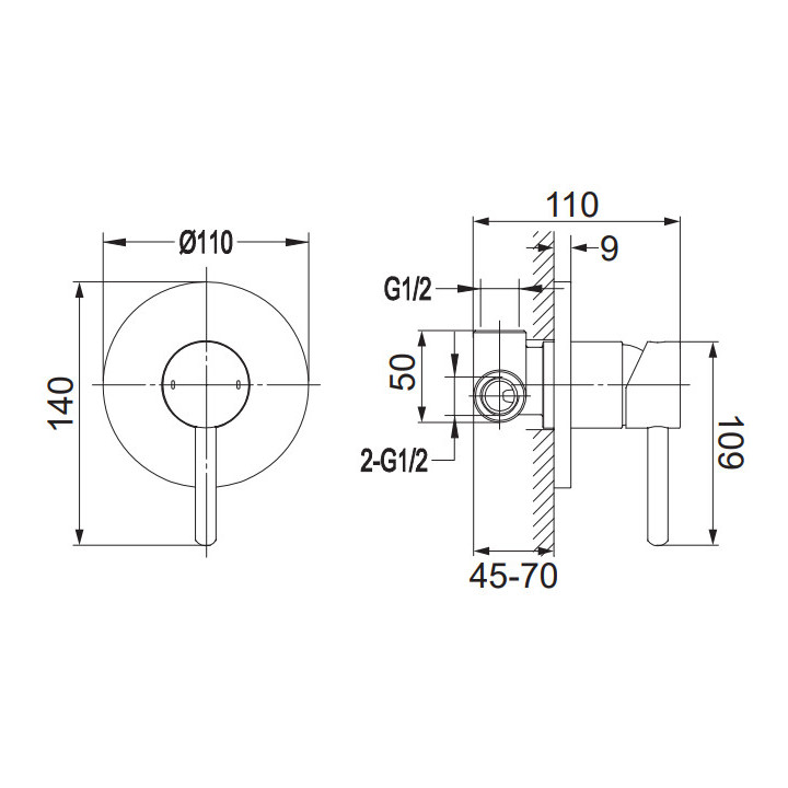 Bateria prysznicowa podtynkowa Omnires Y złoto