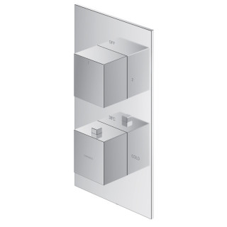 Termostatyczna bateria prysznicowo-wannowa Omnires Y, podtynkowa, element natynkowy, chrom