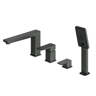 Bateria wannowa Omnires Parma, natynkowa, 2 wyjścia wody, wylewka 188mm, grafit