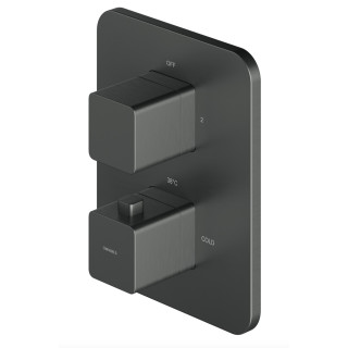 Bateria prysznicowo-wannowa Omnires Parma, podtynkowa, 2 wyjścia wody, grafit