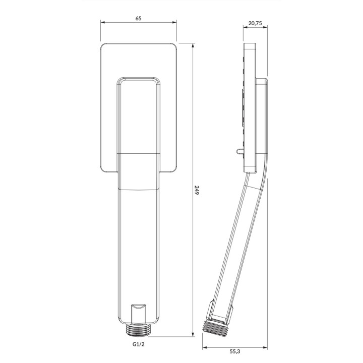 Rączka prysznicowa Omnires Contour, 1-funkcyjna, złoty szczotkowany