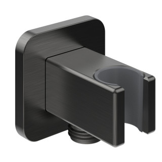 Przyłącze kątowe Omnires, z uchwytem na słuchawkę, kwadratowa rozeta, chrom