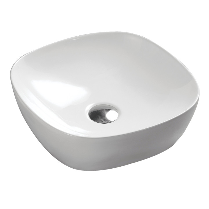 Umywalka nablatowa Omnires Cadence M+, 42x37cm, bez przelewu, biały połysk