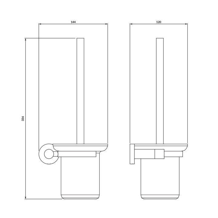 Szczotka do wc wisząca Omnires Modern Project, antracyt