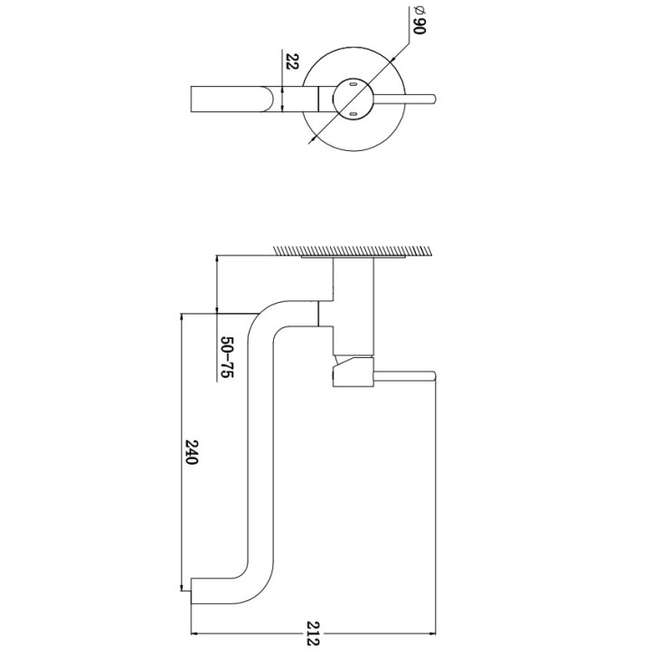 Bateria kuchenna Omnires Y, podtynkowa, obrotowa wylewka, zasięg 29cm, chrom