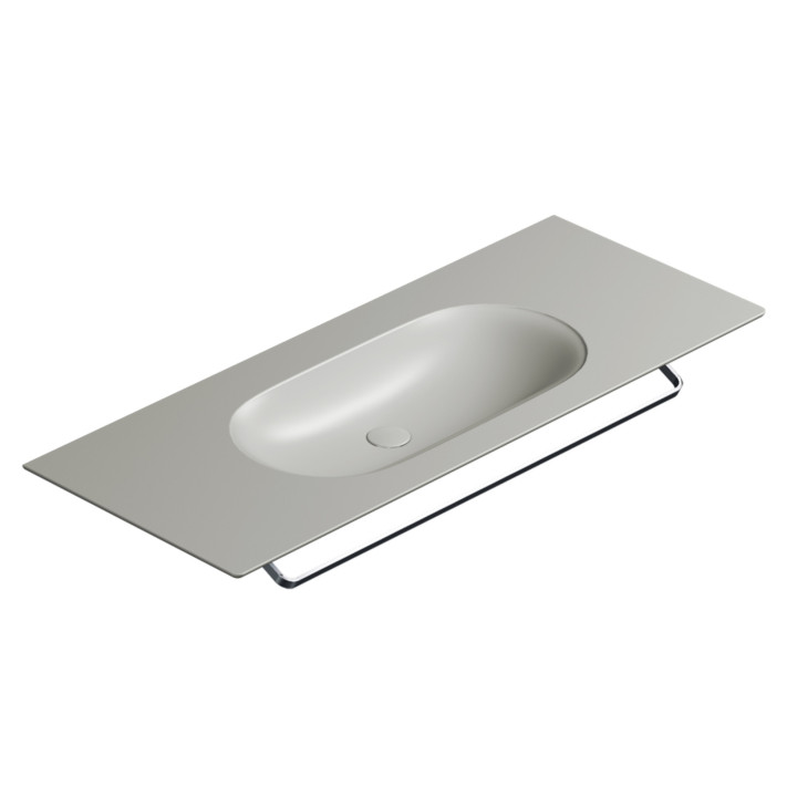 Umywalka wisząca Catalano Horizon, 125x50cm, bez przelewu, bez otworu na baterię, biały połysk