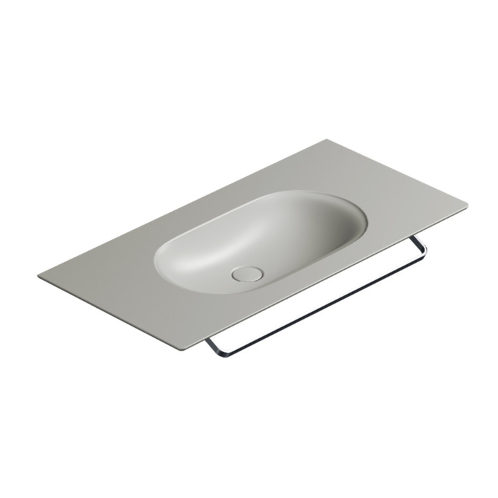 Umywalka wisząca Catalano Horizon, 125x50cm, bez przelewu, bez otworu na baterię, biały połysk