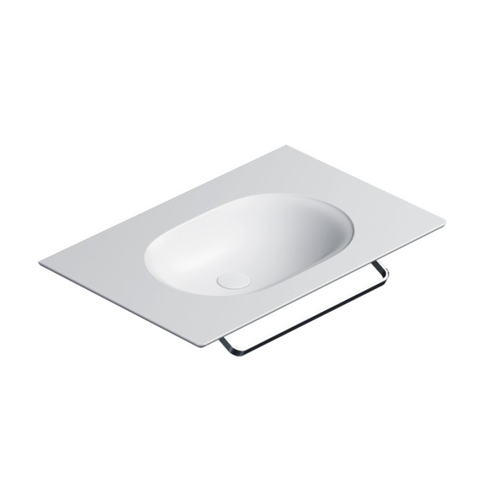 Umywalka wisząca Catalano Horizon, 75x50cm, bez przelewu, bez otworu na baterię, biały połysk