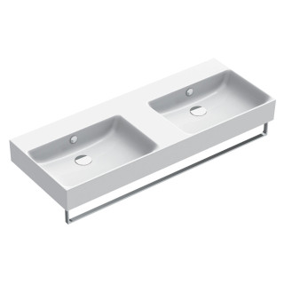 Umywalka wisząca Catalano New Premium, 120x47cm, z przelewem, bez otworu na baterię, biały połysk