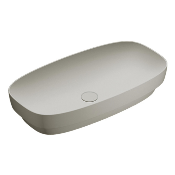 Umywalka wpuszczana w blat Catalano Green, 42x42cm, bez przelewu, otwór na baterię, cement satynowy