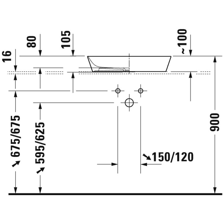 Umywalka nablatowa Duravit Cape Cod, 55x40cm, bez przelewu, biały