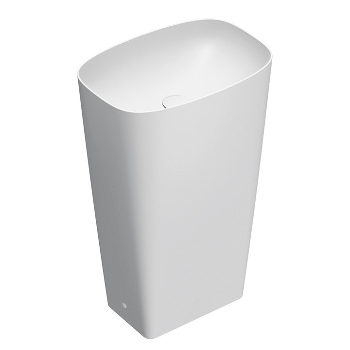 Umywalka wolnostojąca Catalano Green Lux, 55x38cm, bez przelewu, odpływ do ściany, biały połysk