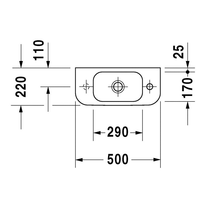 Umywalka mała Duravit Happy D. 50 cm, Biały Alpin WonderGliss