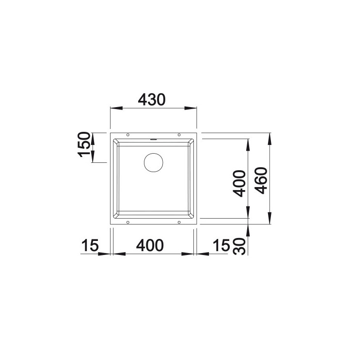 Blanco Subline 400-U bez korka automatycznego, z korkiem INFINO czarny - sanitbuy.pl