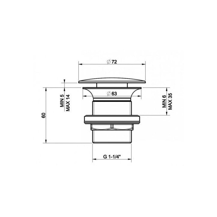 Korek automatyczny Gessi Goccia chrom bez przelewu- sanitbuy.pl