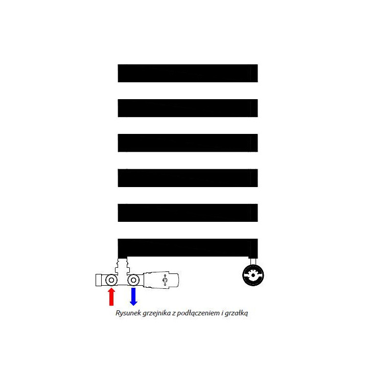 Zestaw przyłączeniowy Schlosser jednootworowy kątowy prawy, biały