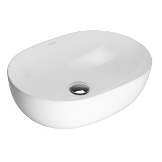 Umywalka nablatowa Oltens Hamnes, 60x42,5cm, owalna, bez przelewu, powłoka SmartClean, biała