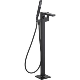 Bateria wannowa wolnostojąca KFA Logan Black, 2 wyjścia wody, zestaw natryskowy, czarny