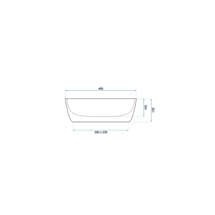 Umywalka REA Belinda Slim, nablatowa, 46,5x33x13,5 cm