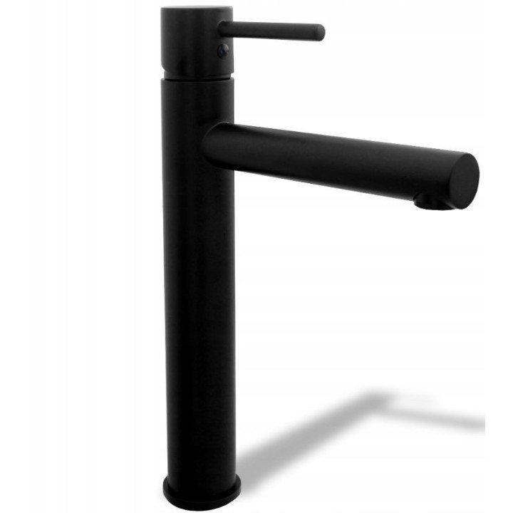 Bateria umywalkowa Rea Tess Black, stojąca wysoka, wylewka 170mm, czarny mat