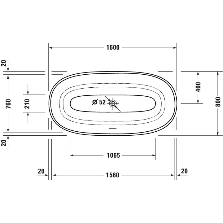 Wanna wolnostojąca Duravit LUV, 180x85cm, biała