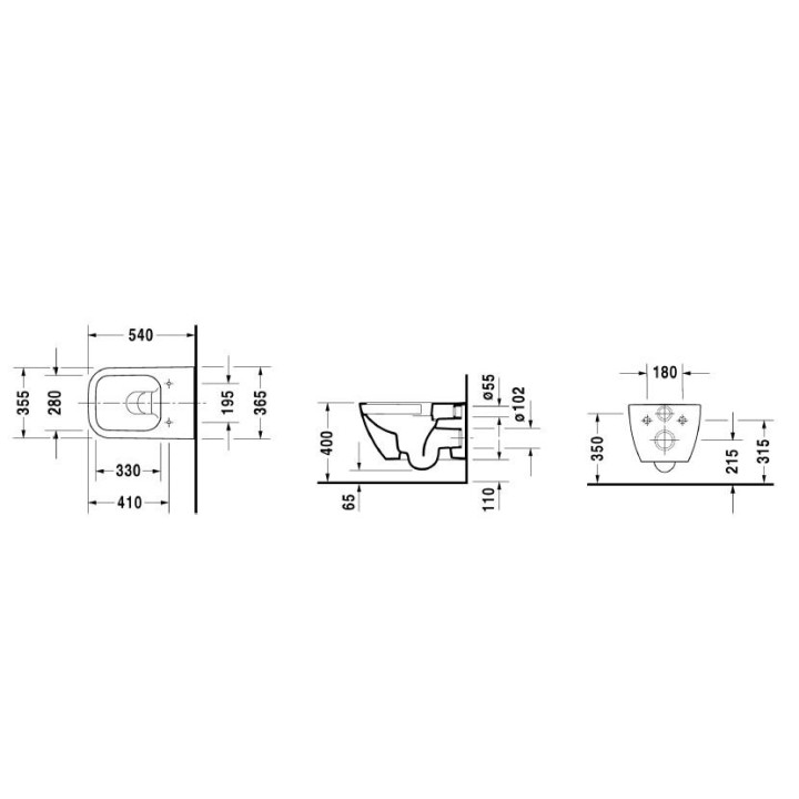 Miska Duravit DuraStyle wisząca, 37 x 54 cm + deska wolnoopadająca- sanitbuy.pl