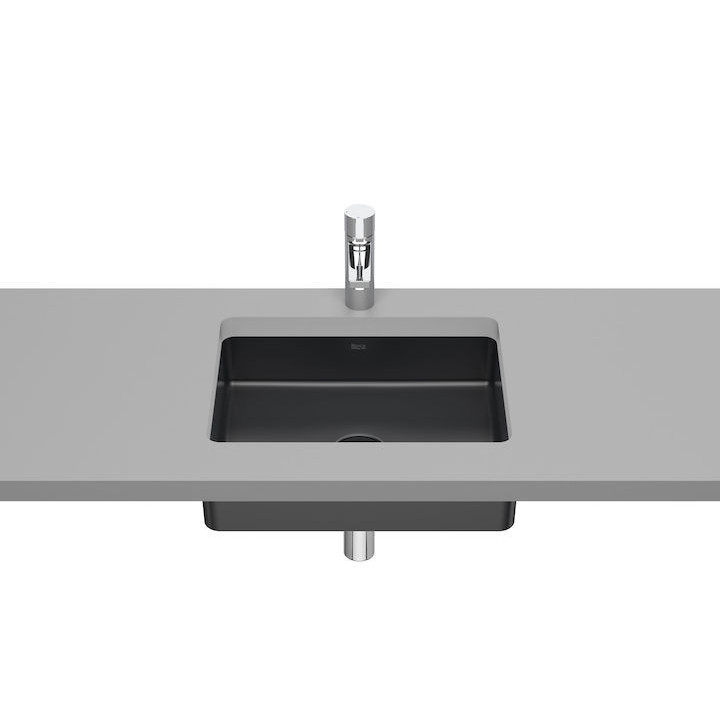 Umywalka podblatowa Roca Inspira Square, 49,5x39cm, Fineceramic, bez przelewu, biała