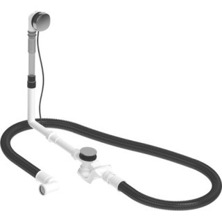 Zestaw przelewowo-odpływowy Duravit Quadroval, dla wanien z odpływem centralnym, chrom