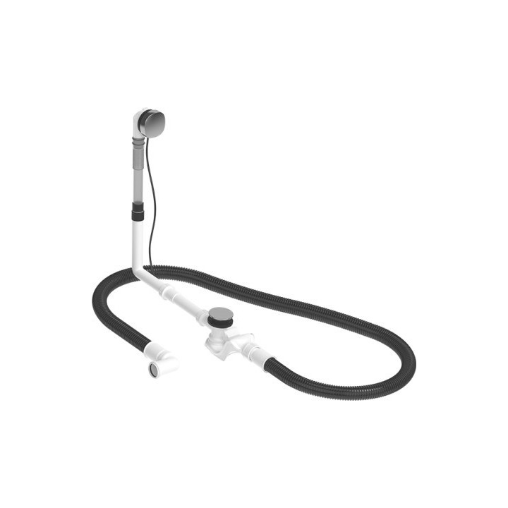 Zestaw przelewowo-odpływowy Duravit Quadroval, dla wanien z odpływem centralnym, chrom