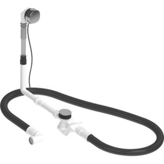 Zestaw przelewowo-odpływowy Duravit Quadroval, dla wanien z odpływem centralnym, chrom