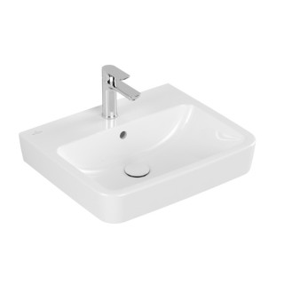 Umywalka wisząca Villeroy & Boch O.novo, 55x46cm, z przelewem, otwór na baterię, Weiss Alpin AntiBac CeramicPlus