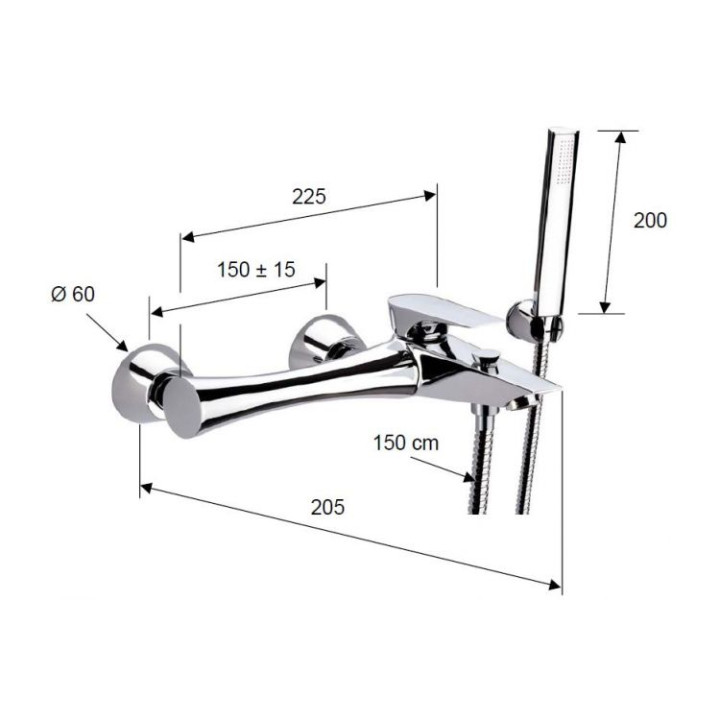 Bateria wannowa Daniel Diva kompletna- sanitbuy.pl