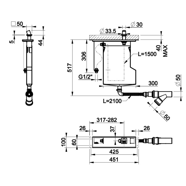 System odprowadzania słuchawki prysznicowej na brzeg wanny Gessi Rilievo, warm bronze brushed PVD